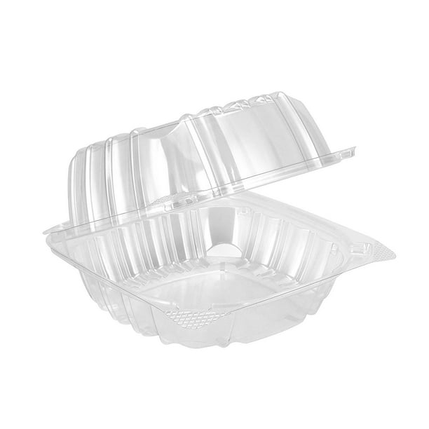 50 Pack 6 x 6 Clear Plastic Clam Shell Take Out Food Container
